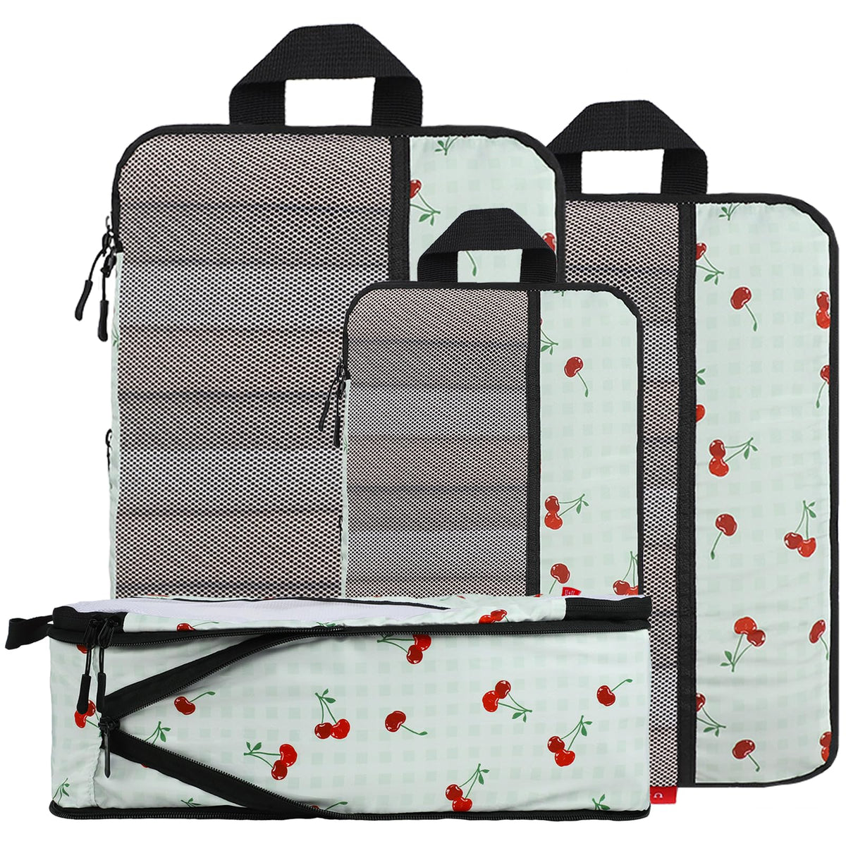 U+U 6 Set Compression Packing Cubes, Travel Organizers (Polka Dot)
