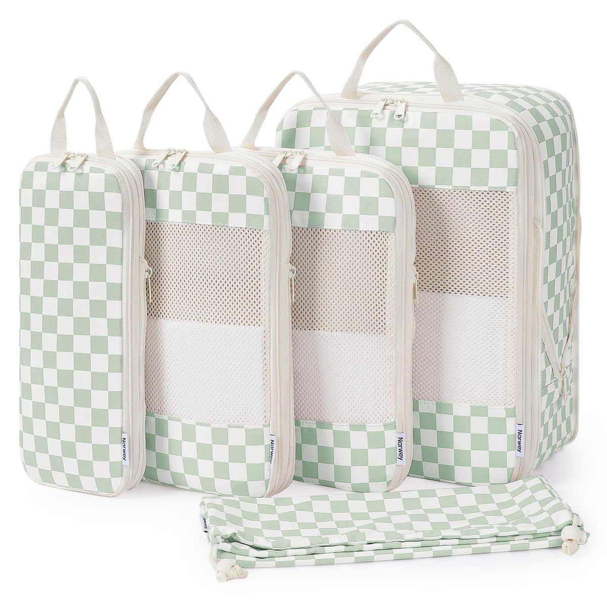 Narwey Compression Packing Cubes for Women Kids, Travel Organizer Bags