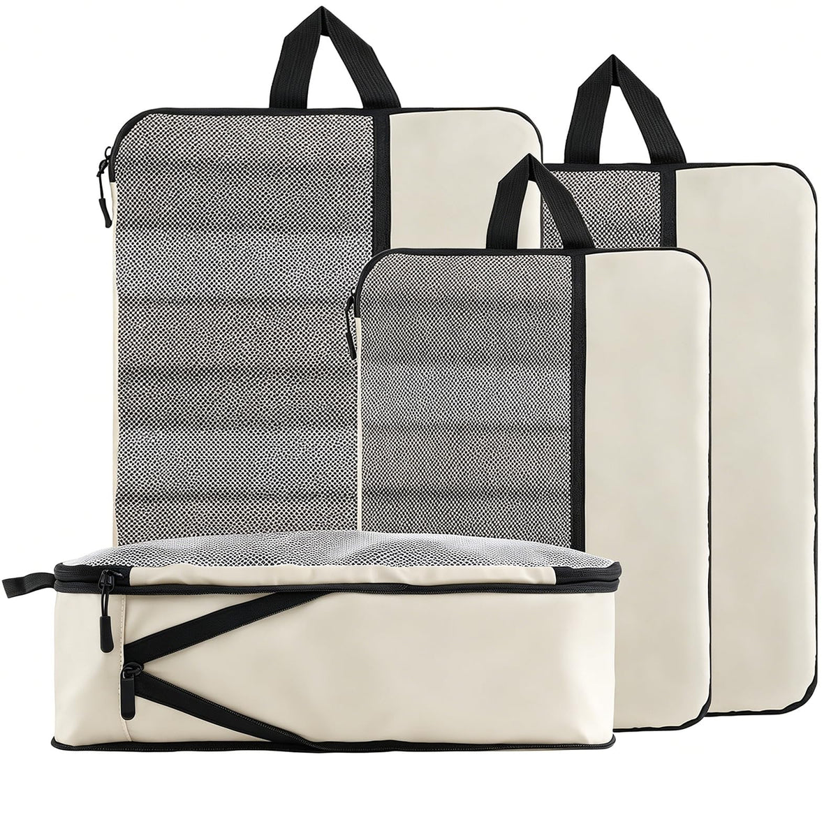 U+U 6 Set Compression Packing Cubes, Travel Organizers (Polka Dot)