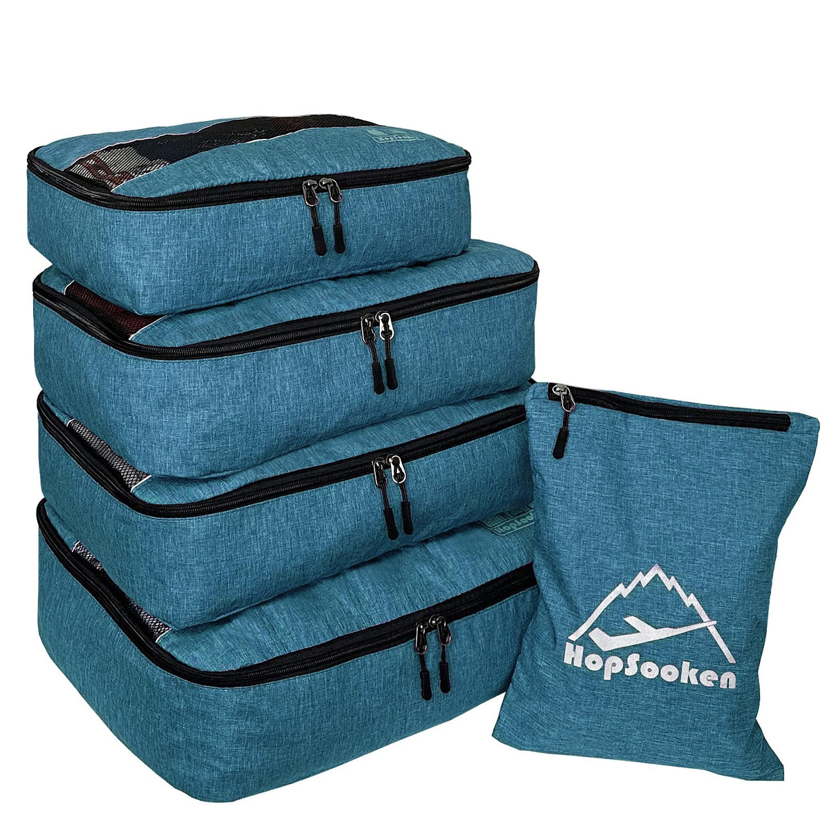 5 Set Packing Cubes for Travel Large Suitcase Luggage Organizer Bags Travel Accessories Vacation 4 Cubes 1 Laundry Pouch Bag