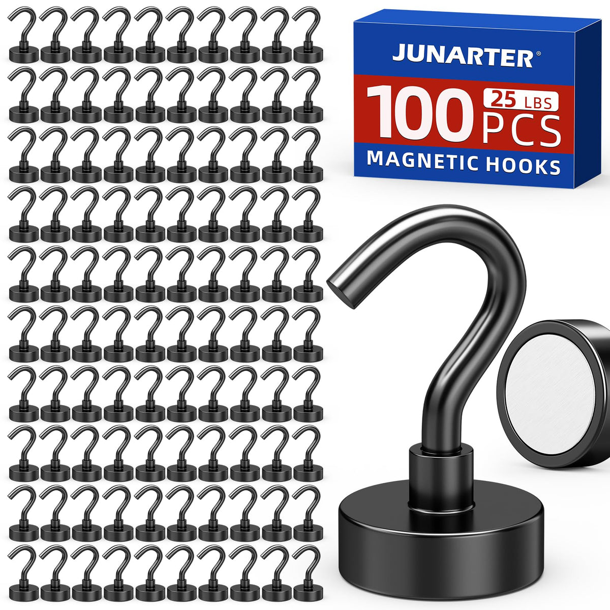 100 Pack Magnetic Hooks, 25lbs Magnet Hooks for Cruise Cabins