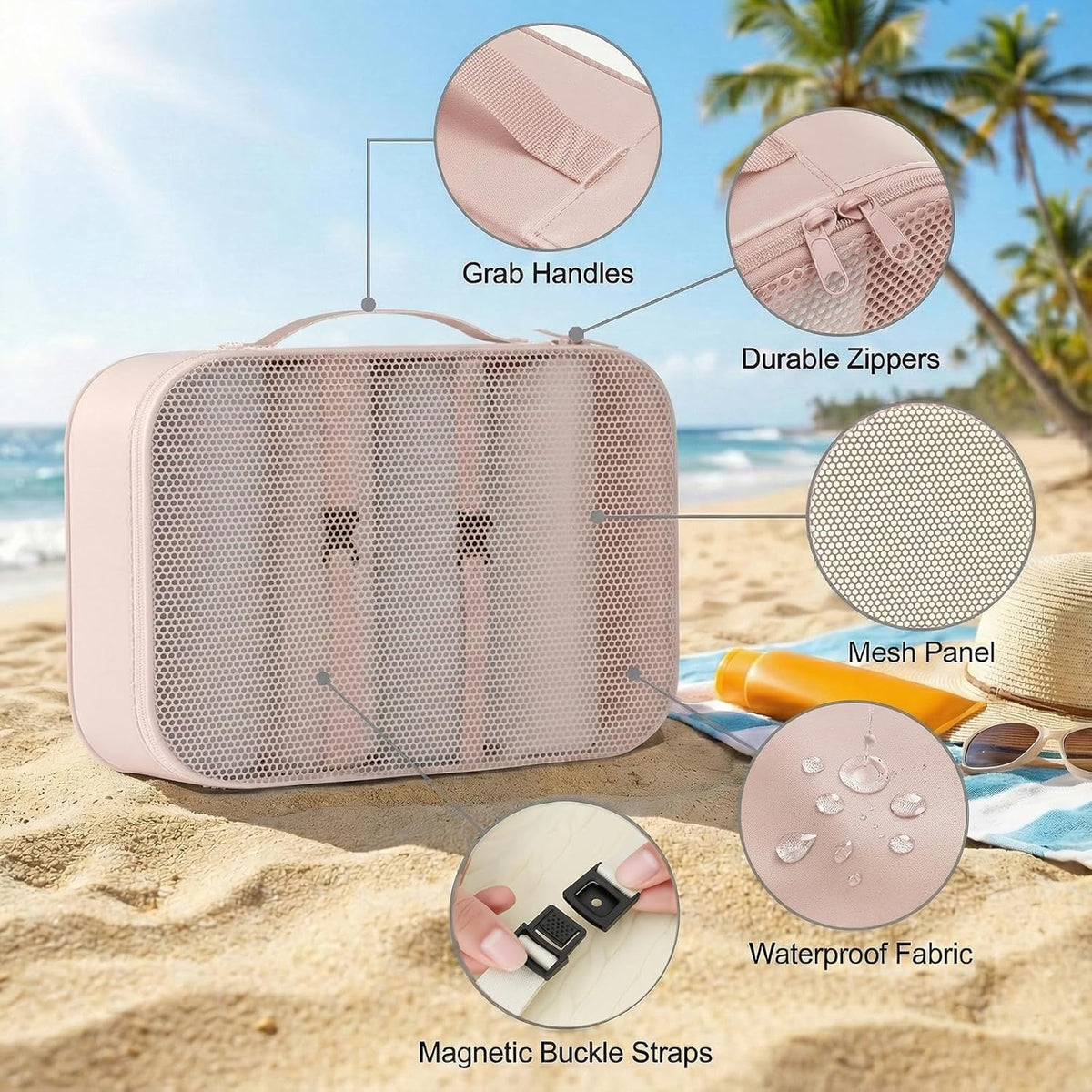 8 Set Packing Cubes for Travel with Clear Toiletry Bag, Durable Luggage Packing Organizers, Carry-On Accessories, TSA Approved See-Through Cubes, Space-Saving Storage Bags, Gifts for Women