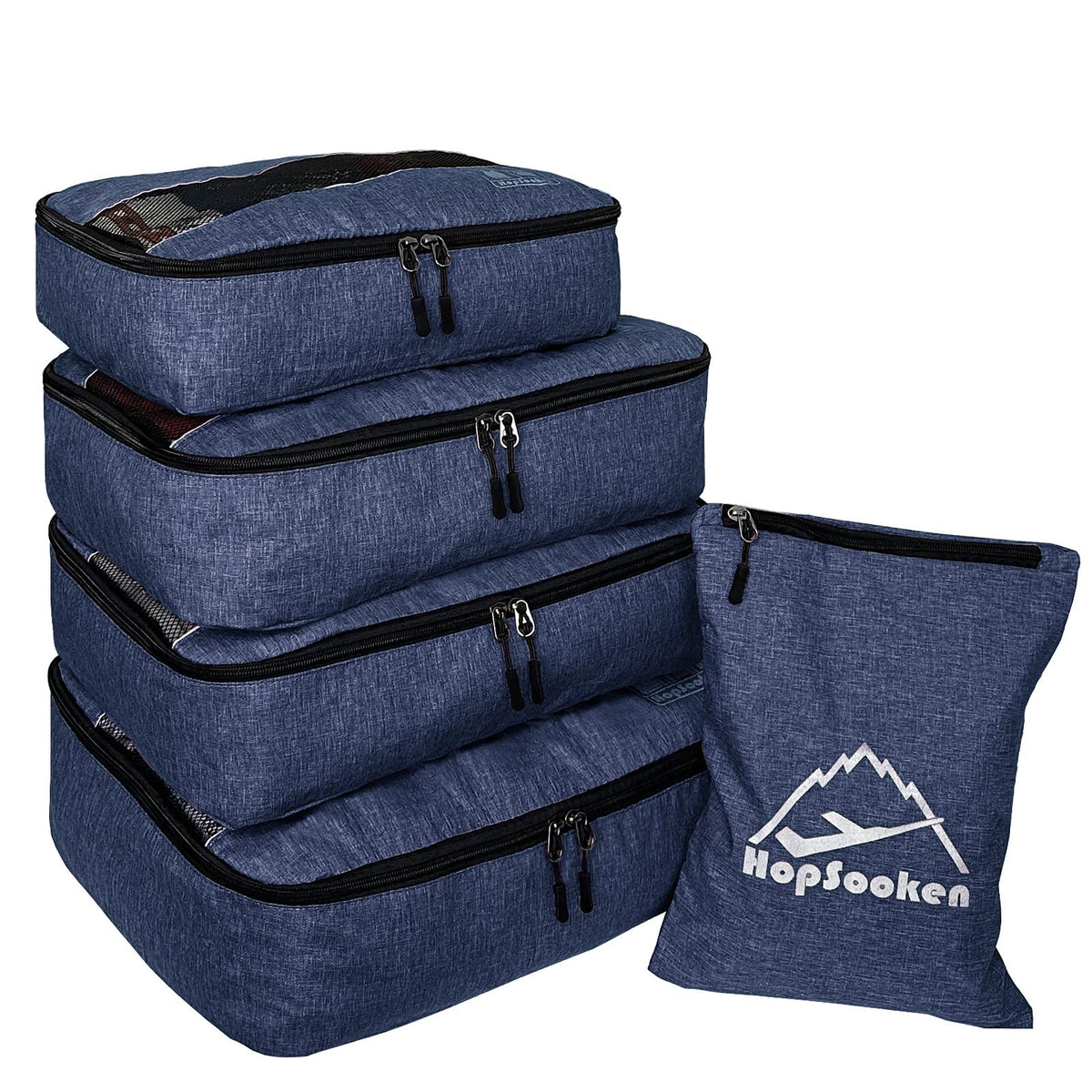 5 Set Packing Cubes for Travel Large Suitcase Luggage Organizer Bags Travel Accessories Vacation 4 Cubes 1 Laundry Pouch Bag