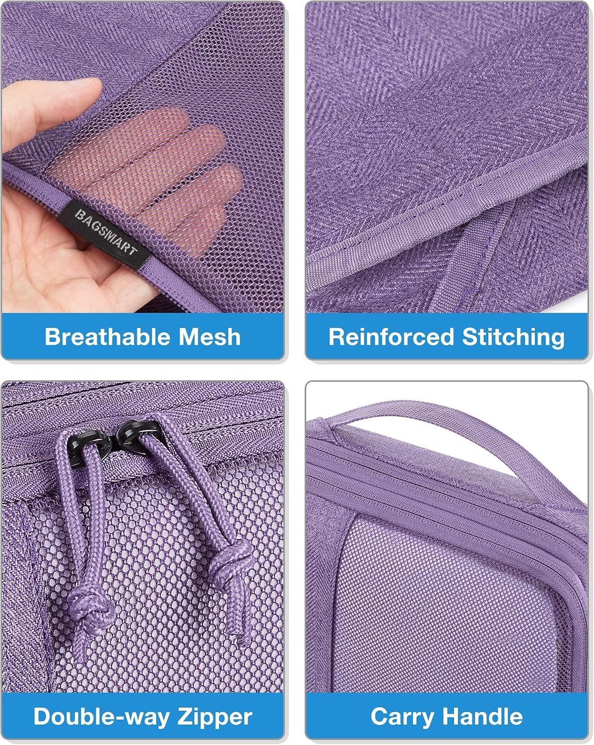 BAGSMART Compression Packing Cubes for Travel, 6 Set Luggage Organizer Bags