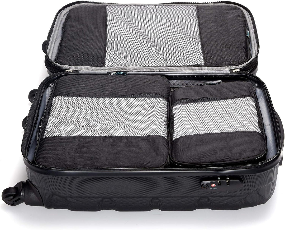 Travel Wise 5-Piece Packing Cubes Set Ripstop Nylon Pattern Design