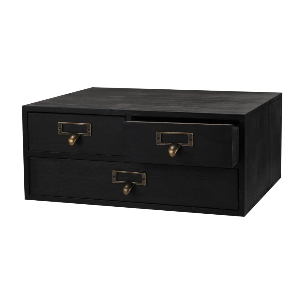Wooden Drawers Apothecary Cabinet Brown Wood Desktop Organizer Box