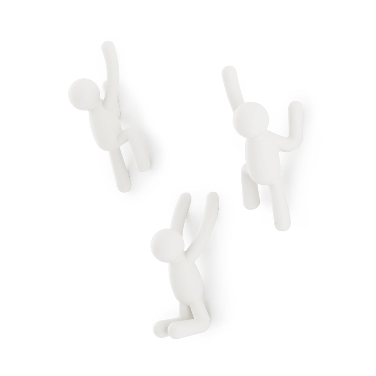 Umbra Buddy Wall Hooks, Decorative Wall Mount Coat Hooks, Set of 3, Black