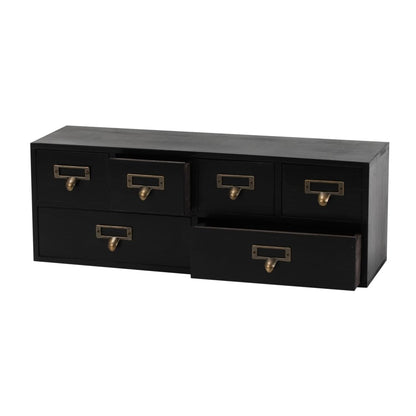 Wooden Drawers Apothecary Cabinet Brown Wood Desktop Organizer Box