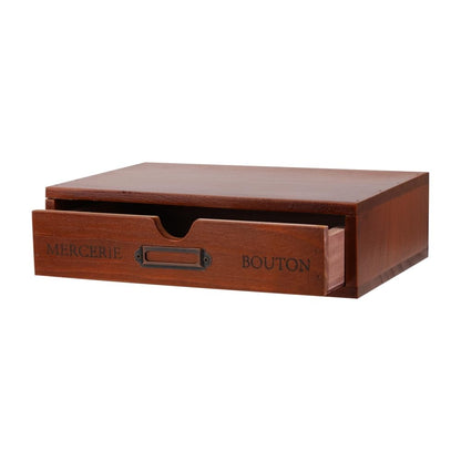Wooden Drawers Apothecary Cabinet Brown Wood Desktop Organizer Box