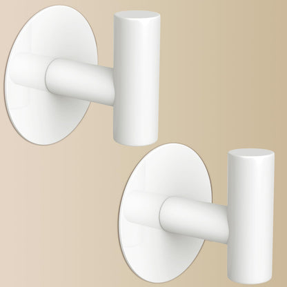 Gold Stainless Steel Wall Hooks, Heavy Duty Self-Adhesive Hooks for Coats, Towels, Robes, Hats, Aprons – No Drill Bathroom, Kitchen, Hotel (2 Pack)