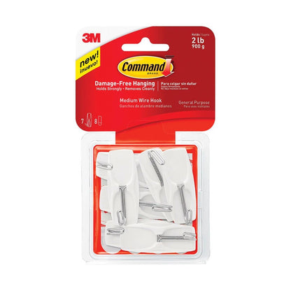 Command Medium Clear Wire Hooks, 6 Hooks, 8 Strips