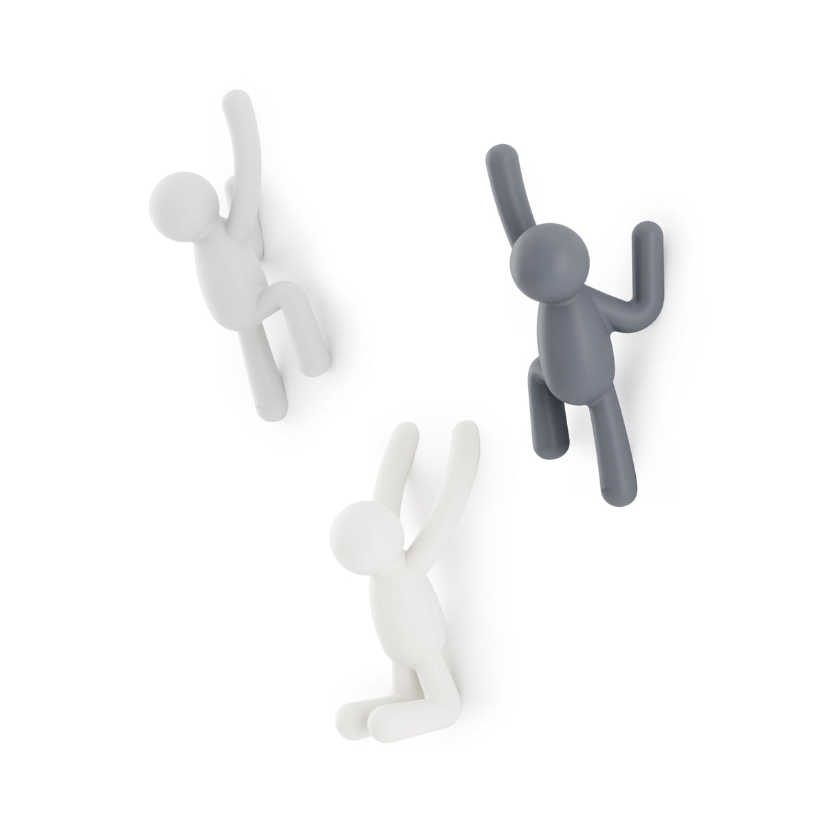 Umbra Buddy Wall Hooks, Decorative Wall Mount Coat Hooks, Set of 3, Black