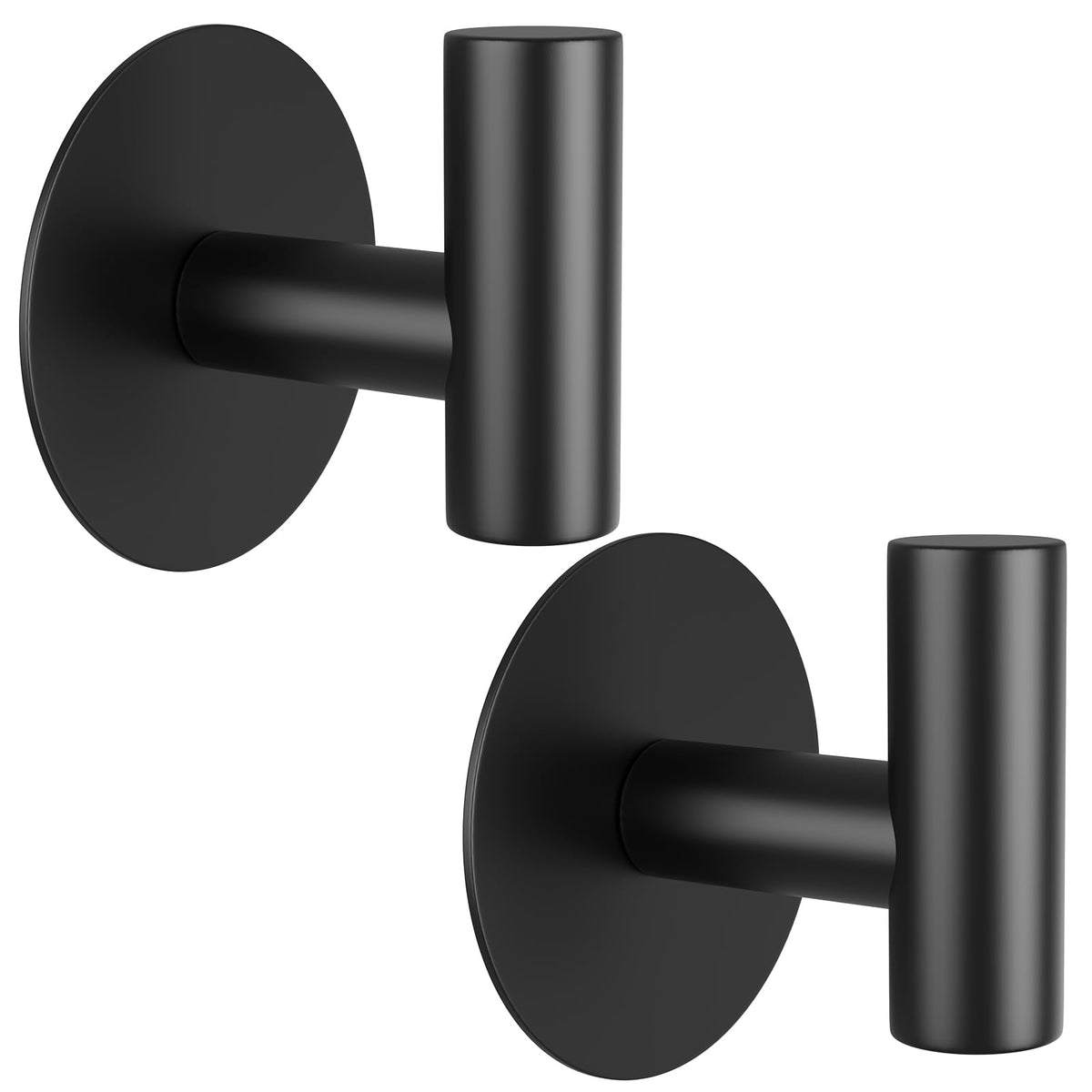 Gold Stainless Steel Wall Hooks, Heavy Duty Self-Adhesive Hooks for Coats, Towels, Robes, Hats, Aprons – No Drill Bathroom, Kitchen, Hotel (2 Pack)