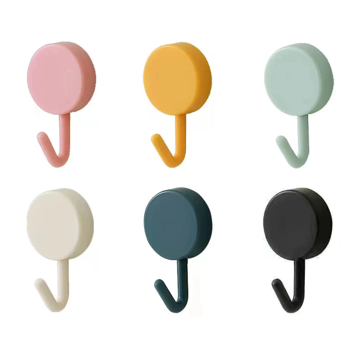 6 Pack Adhesive Hooks Cute Utility Hooks, Key Hooks for Wall Decorative, for Hanging Hat, Towel, Key, Towel Hook Wall Mount for Home, Kitchen, Bathroom, Office