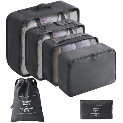 LANSKLBD 6/8 Set Packing Cubes for Suitcases Travel Luggage Packing Organizers,Travel Accessories Essentials Luggage Organizer with Shoe/Tioletry/Laundry Bag (Grey, 8 set)