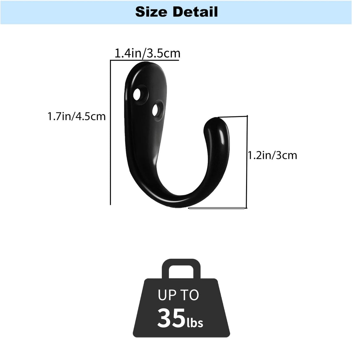 Kruodop 4 Pack Wall Hooks Wall Mounted Coat Hooks for Hanging Heavy Duty, Black Towel Hooks, Metal Single Coat Hanger with Screws Cup Retro for Coats, Handbags, Towels