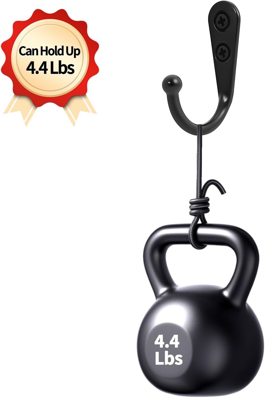 20 Pcs Key Hooks Coat Hooks for Hanging, Key Holder, Wall Mount Hook with Stainless Steel Screws, Black Hooks Utility Hangers for Key, Hat, Cup, Coat, Picture (Black)