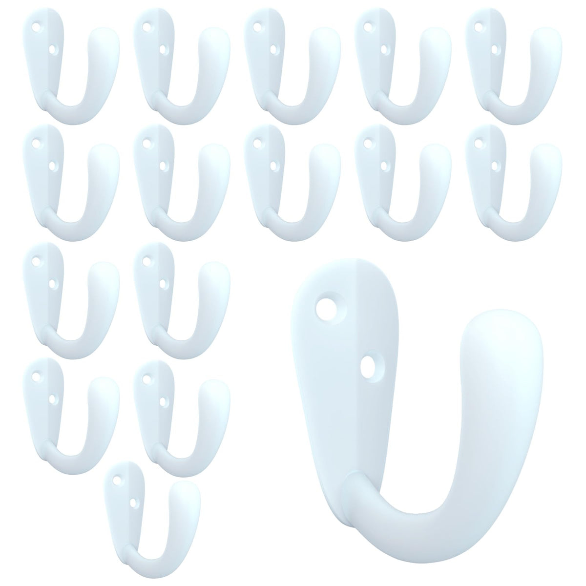 CBWLWJ 16 Pack Coat Hooks Wall Mounted Single Prong Robe Wall Hooks for Hanging Towel Hooks for Living Room, Bathroom, Kitchen, Bedroom for Coat, Bag, Scarf, Towel, Hat, Key, Cup (Black)
