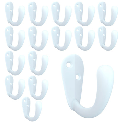 CBWLWJ 16 Pack Coat Hooks Wall Mounted Single Prong Robe Wall Hooks for Hanging Towel Hooks for Living Room, Bathroom, Kitchen, Bedroom for Coat, Bag, Scarf, Towel, Hat, Key, Cup (Black)