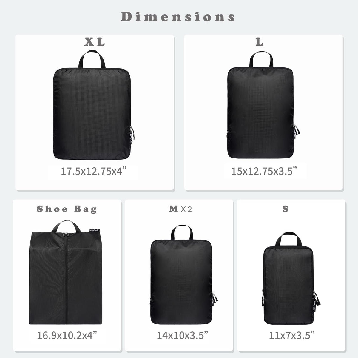 BAGAIL 6 Set Ultralight Compression Packing Cubes Packing Organizer for Travel Accessories Luggage Suitcase Backpack