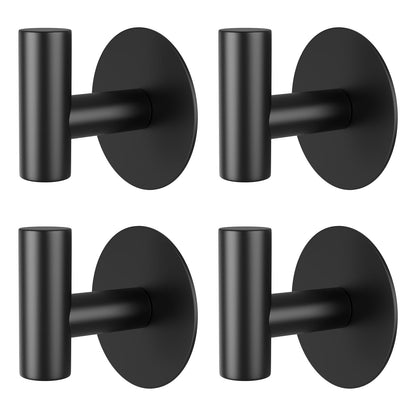 Gold Stainless Steel Wall Hooks, Heavy Duty Self-Adhesive Hooks for Coats, Towels, Robes, Hats, Aprons – No Drill Bathroom, Kitchen, Hotel (2 Pack)
