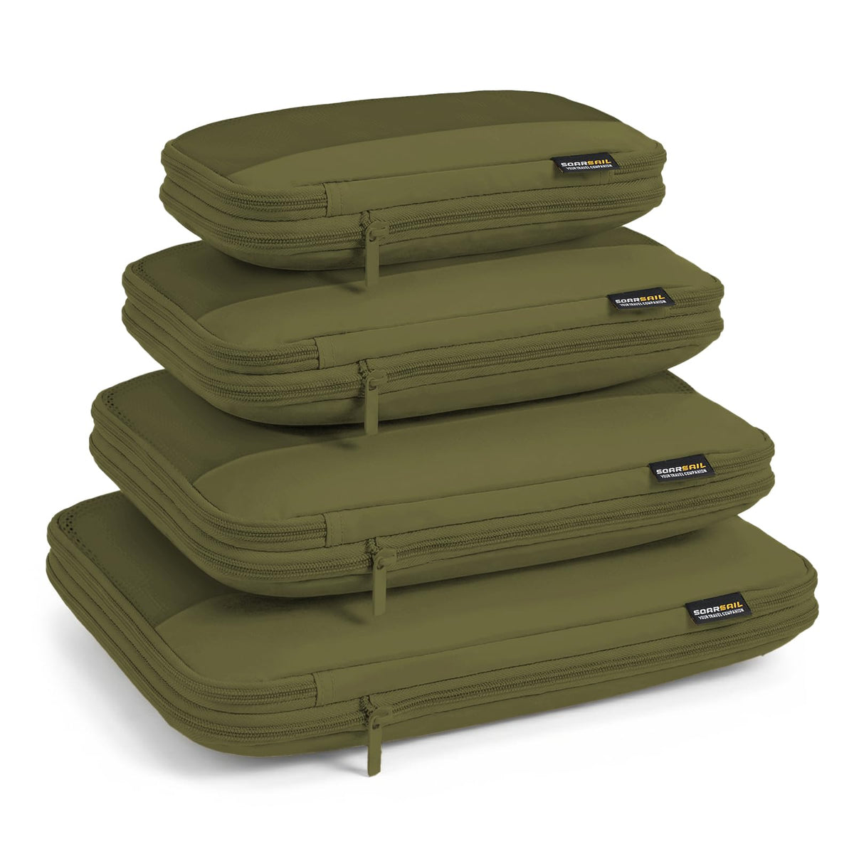 4 Piece Compression Packing Cubes for 3–7 Day Travel, Light Green