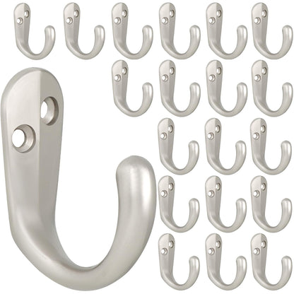 IBosins 20PCS Coat Hooks Wall Mounted Black Single Prong Robe Hook