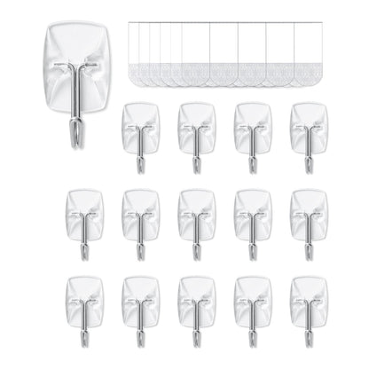 MOVELYST Clear Wall Hooks for Hanging, 30 Hooks+40 Strips, Value Pack (S)
