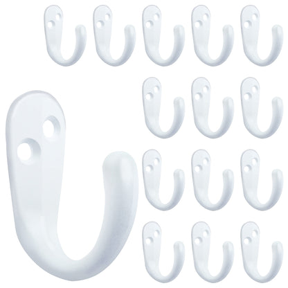 IBosins 20PCS Coat Hooks Wall Mounted Silvery Single Prong Robe Hook