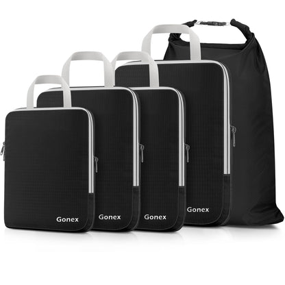 Gonex 10-Piece Compression Packing Cubes with Travel Organizer Set