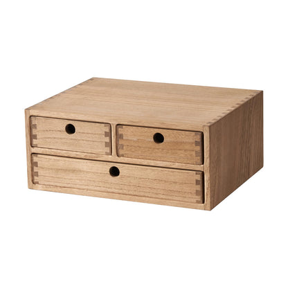 KIRIGEN Wood Desk Organizer with 4 Drawers, Desktop Storage, Brown 34-DBR
