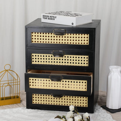 GoooodGIFT Wooden Drawers Large Wooden Box with Drawer, Black