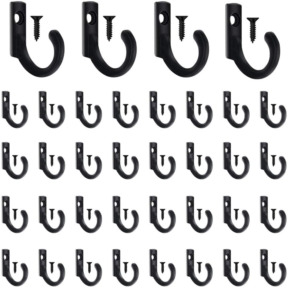 58 Pieces Small Key Hooks, Screw in Hooks, Black