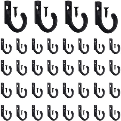 58 Pieces Small Key Hooks, Screw in Hooks, Black