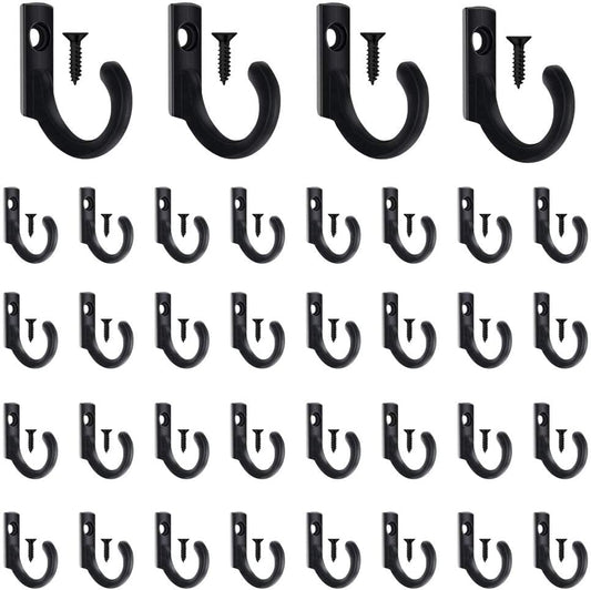 58 Pieces Small Key Hooks, Screw in Hooks, Black