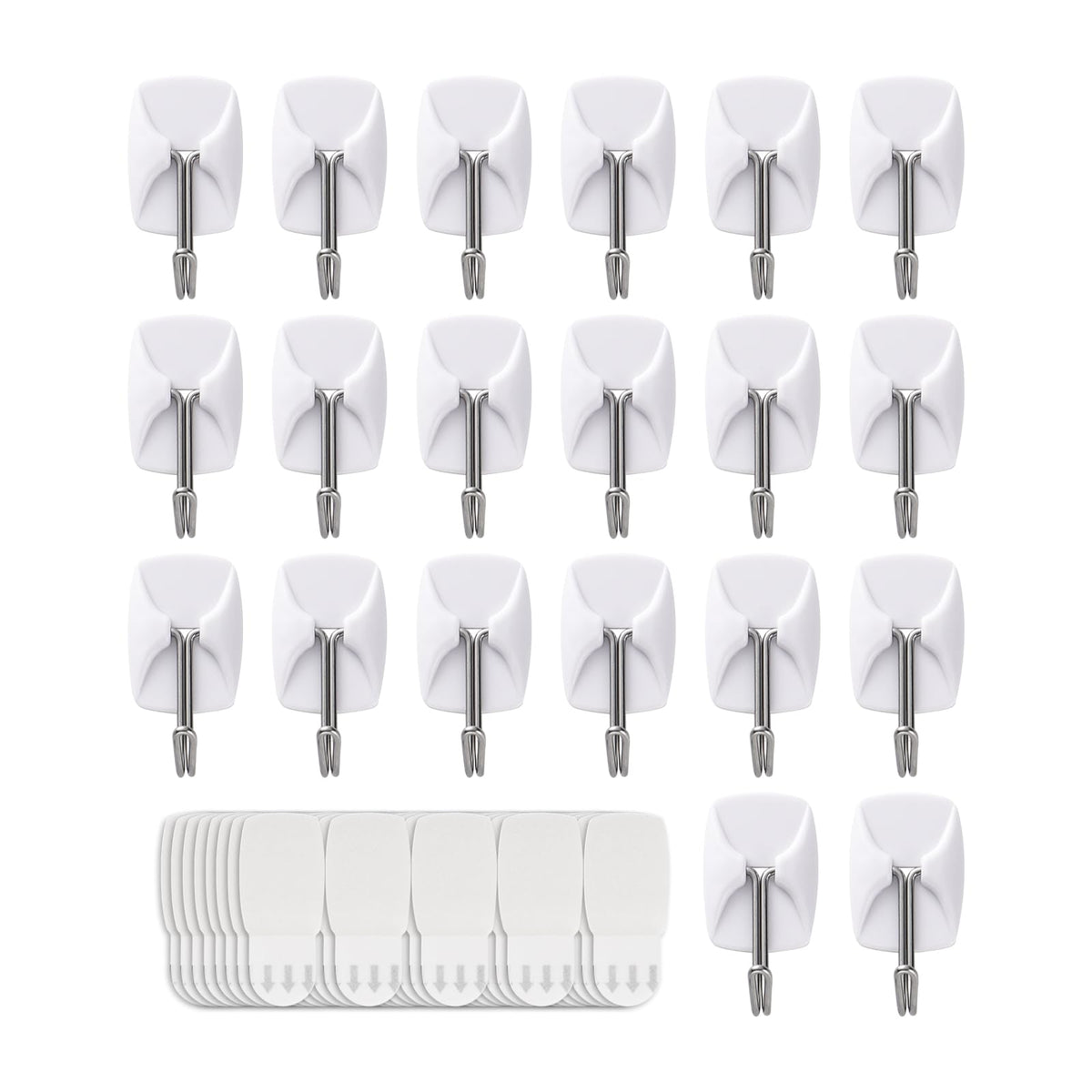 MOVELYST Clear Wall Hooks for Hanging, 15 Hooks+30 Strips, Value Pack (S)