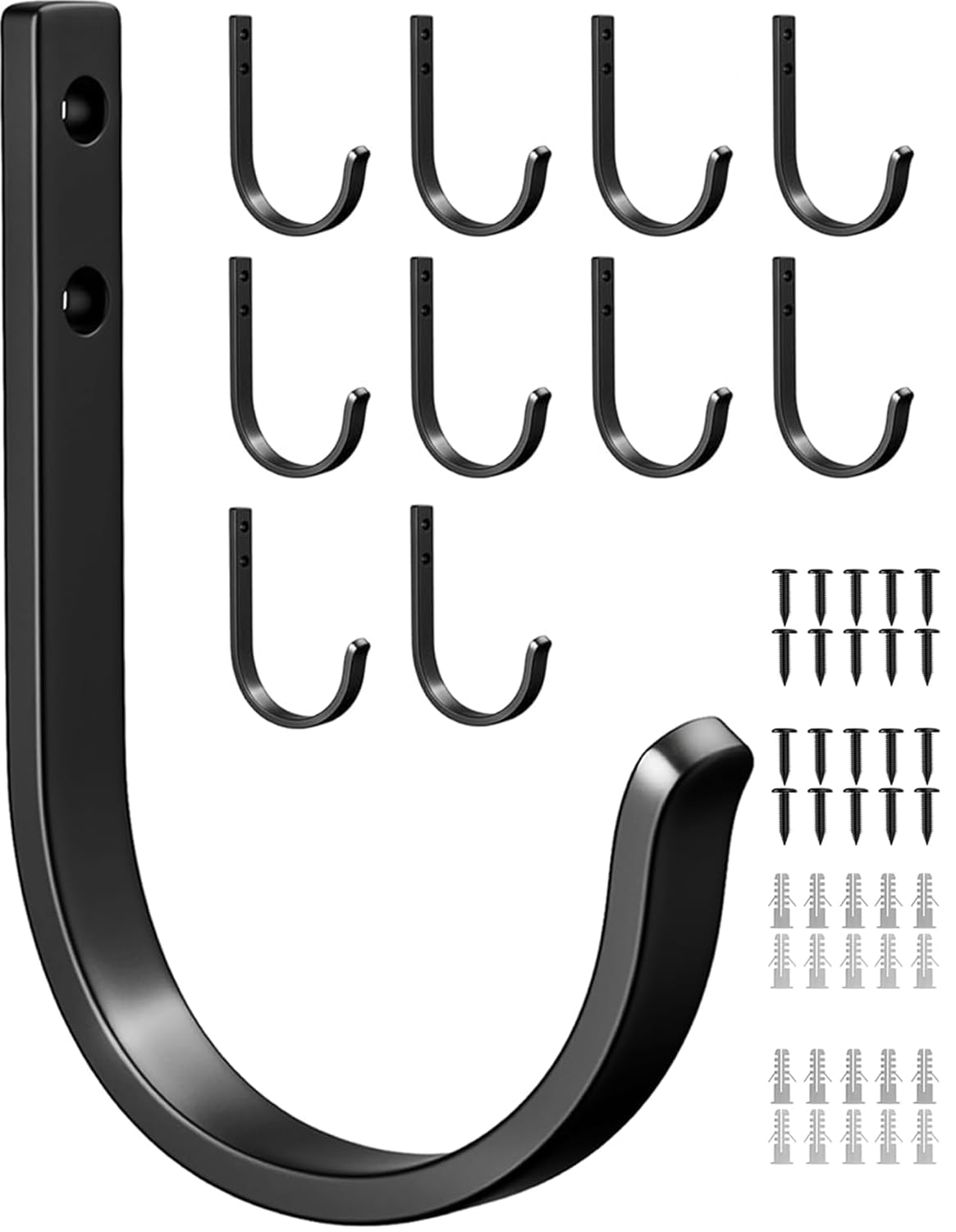10-Pack 22LB Wall Hooks for Hanging Towel/Coat, White