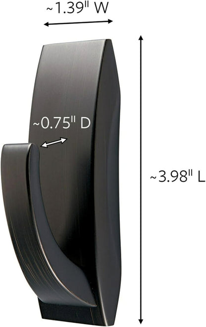 Command Large Modern Reflections Metal Hook, 5 lb, Oil Rubbed Bronze
