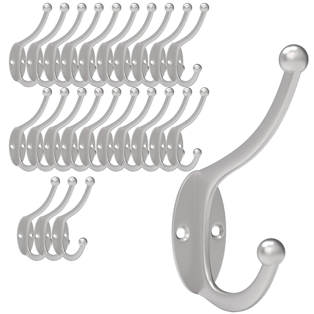 CBWLWJ 16 Pack Coat wall Hooks for Hanging, Durable Coat Hook Wall Mount, with Easy Installation Metal Closet Hooks, Living Rooms, Entrances, Bathrooms, Bedrooms(Black)