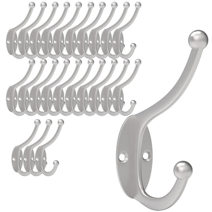 CBWLWJ 16 Pack Coat wall Hooks for Hanging, Durable Coat Hook Wall Mount, with Easy Installation Metal Closet Hooks, Living Rooms, Entrances, Bathrooms, Bedrooms(Black)