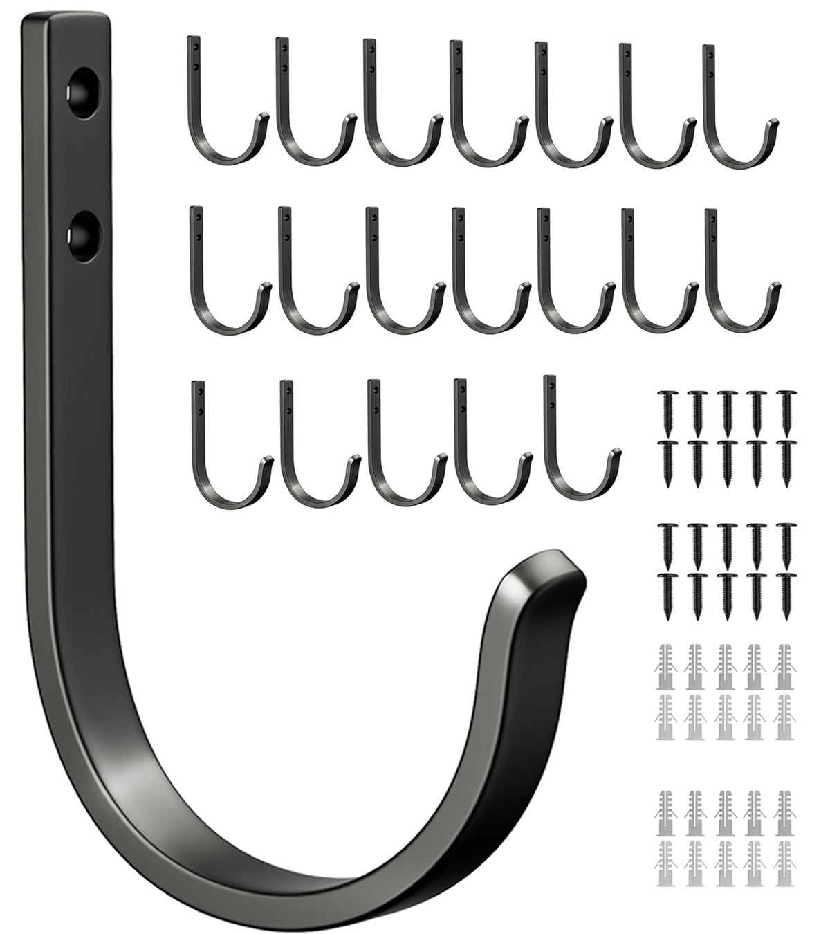 10-Pack 22LB Wall Hooks for Hanging Towel/Coat, White