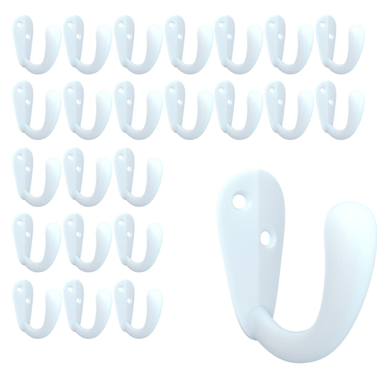 CBWLWJ 16 Pack Coat Hooks Wall Mounted Single Prong Robe Wall Hooks for Hanging Towel Hooks for Living Room, Bathroom, Kitchen, Bedroom for Coat, Bag, Scarf, Towel, Hat, Key, Cup (Black)