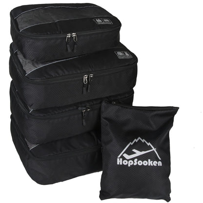 5 Set Packing Cubes for Travel Large Suitcase Luggage Organizer Bags Travel Accessories Vacation 4 Cubes 1 Laundry Pouch Bag