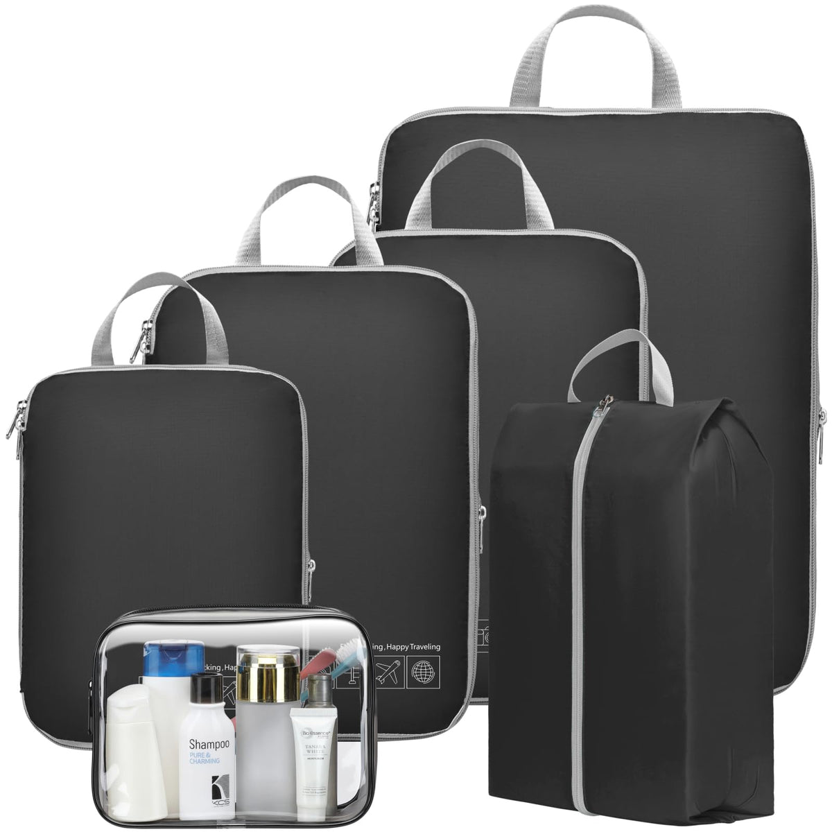 Cambond Compression Packing Cubes for Travel - Luggage Suitcase Organizer