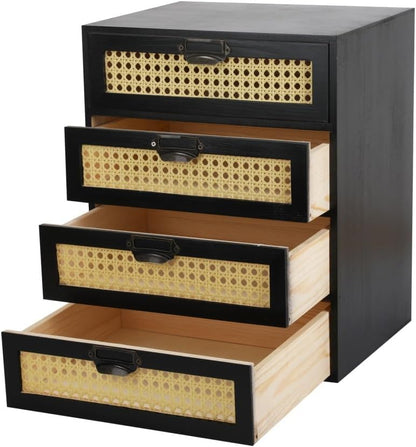 GoooodGIFT Wooden Drawers Large Wooden Box with Drawer, Black