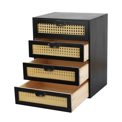 GoooodGIFT Wooden Drawers Large Wooden Box with Drawer, Black