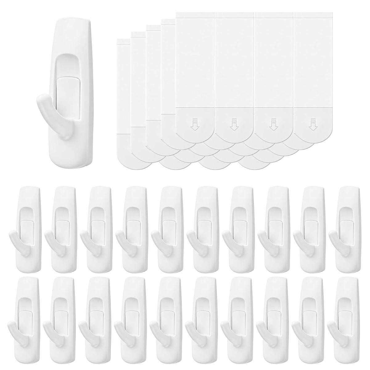 20 pcs Small wall Hooks for Hanging Heavy Duty, with 24 no Damage Adhesive Removable Strips Towel Hanger for Bathroom, Dorm Essentials forwreath,hat,Coat