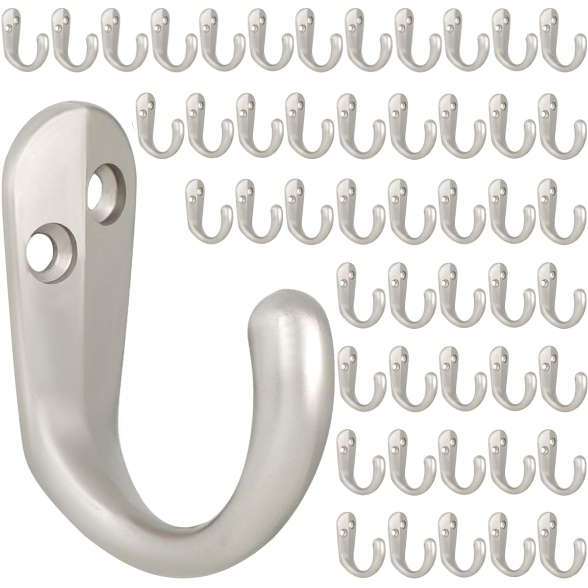 IBosins 20PCS Coat Hooks Wall Mounted Black Single Prong Robe Hook