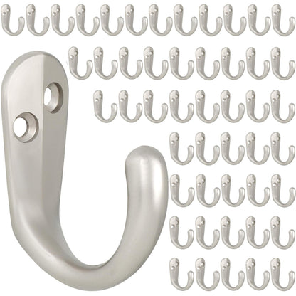 IBosins 20PCS Coat Hooks Wall Mounted Black Single Prong Robe Hook