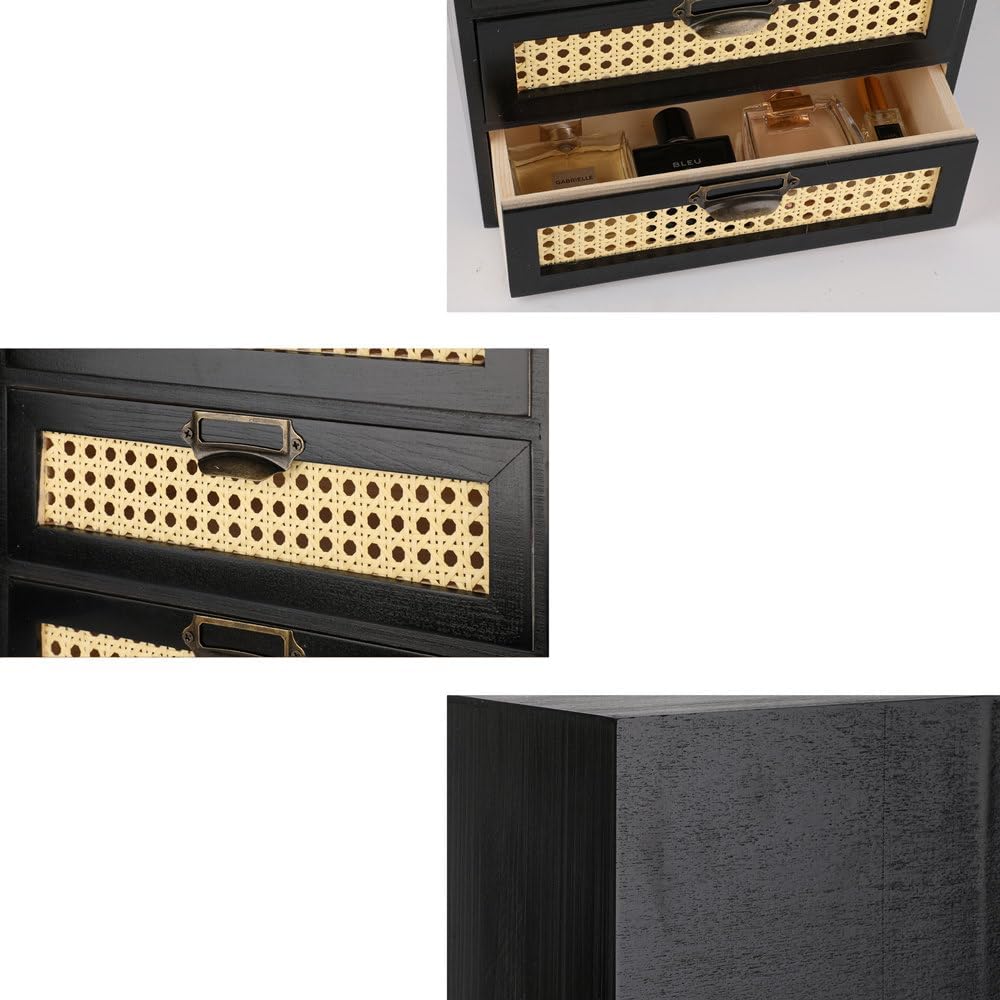 GoooodGIFT Wooden Drawers Large Wooden Box with Drawer, Black